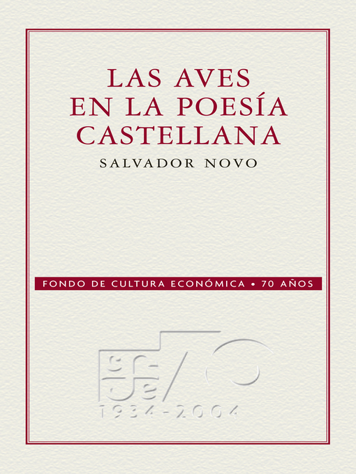 Title details for Las aves en la poesía castellana by Salvador Novo - Available